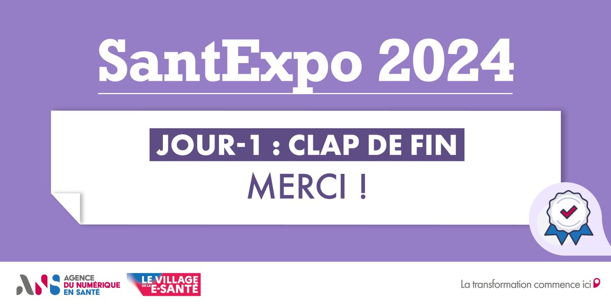 🎉C'est la fin d'une 1e journée à SantExpo ! ​Merci à tous ceux qui sont venus sur le stand G62.🫶​

Retour en quelques chiffres :
👏 Près de 300 participants à nos 17 ateliers et démos !​
🗣️ Et 100 personnes à nos 2 agoras d'aujourd'hui !

Programme 👉esante.gouv.fr/santexpo-mercr…