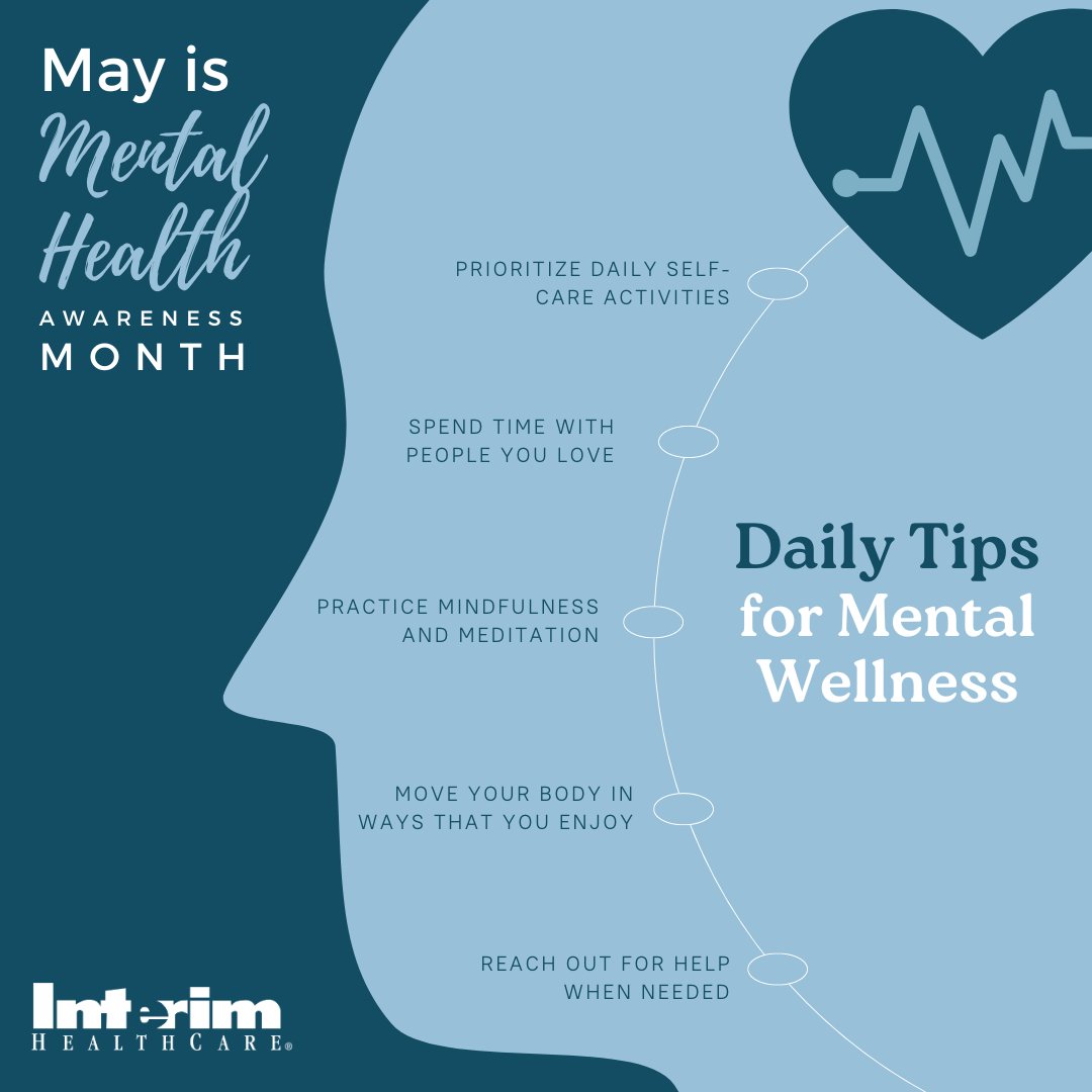 Follow these MENTAL WELLNESS TIPS for #MentalHealthAwarenessMonth! 💙

#IHCMakeADifference #MentalHealthTips #MentalHealthCheckIn #WellnessCheck #TuesdayThoughts