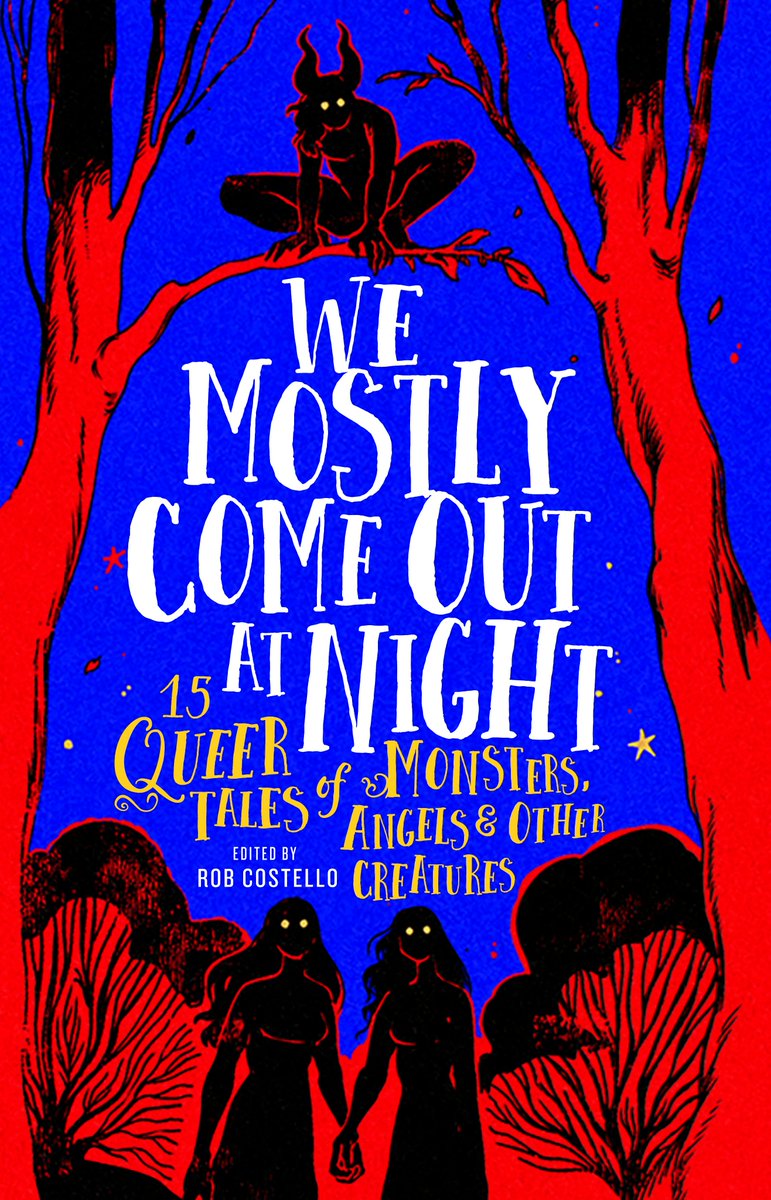 Happy happy book birthday to WE MOSTLY COME OUT AT NIGHT, an incredible queer YA monster story anthology!! It contains my story 'Boys Who Run With The Boars,' but - more importantly - tons of other magnificent monsters I can't wait to meet!! @Runningpresskids #QueerBeasties