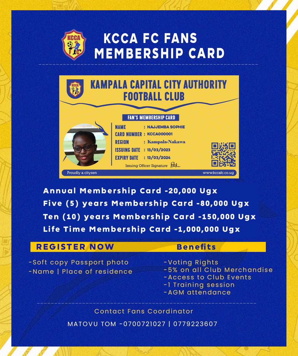 Hey @KCCAFC Fans 
Get your membership card now