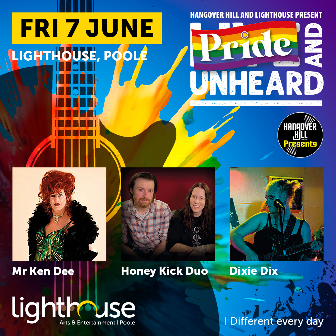 Enjoy a fabulous Pride and Unheard music showcase in the Sherling Studio on Fri 7 June. At this Live and Unheard event we feature musicians identifying as LGBTQ+ as part of our #PoolePride celebration and welcome Mr Ken Dee, Honey Kick Duo and Dixie Dix. tinyurl.com/29a5f9v5