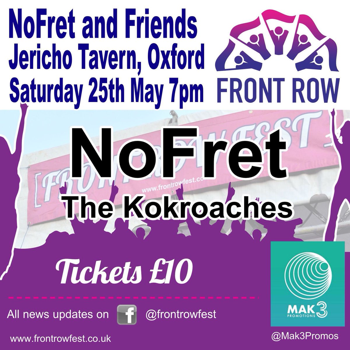 Saturday night sees @NofretBand and @TKokroachez take to the @TheJerichoTav stage 😀 Tickets are still available ⬇️ I know @saintsman61 and I are v proud to have both! And would love to see this sell out for these two upcoming Oxford bands, so any shares would be welcome 💛💙🎶