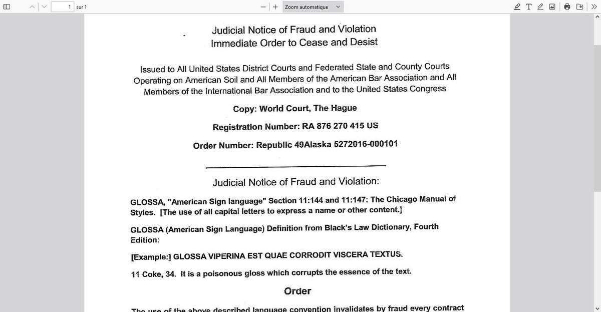 Votre nom écrit tout en lettres  majuscules sur vos documents du gouvernement, des banques et autres  corporation est une fraude pour voler votre titre testamentaire, acte de naissance..-Interdiction par la Cours  mondiale, La Haye (n° d'enregistrement: RA 876 270 415 US