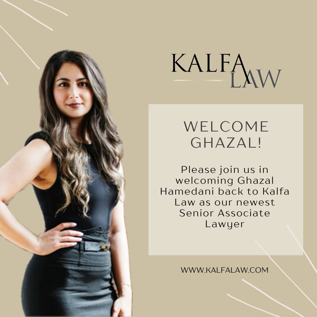 We would like to welcome back Ghazal Hamedani as our newest Senior Associate.⁠ With an extensive background in corporate law, particularly in transactional matters, Ghazal brings a unique blend of legal expertise, strategic insight, and leadership capabilities to Kalfa Law.