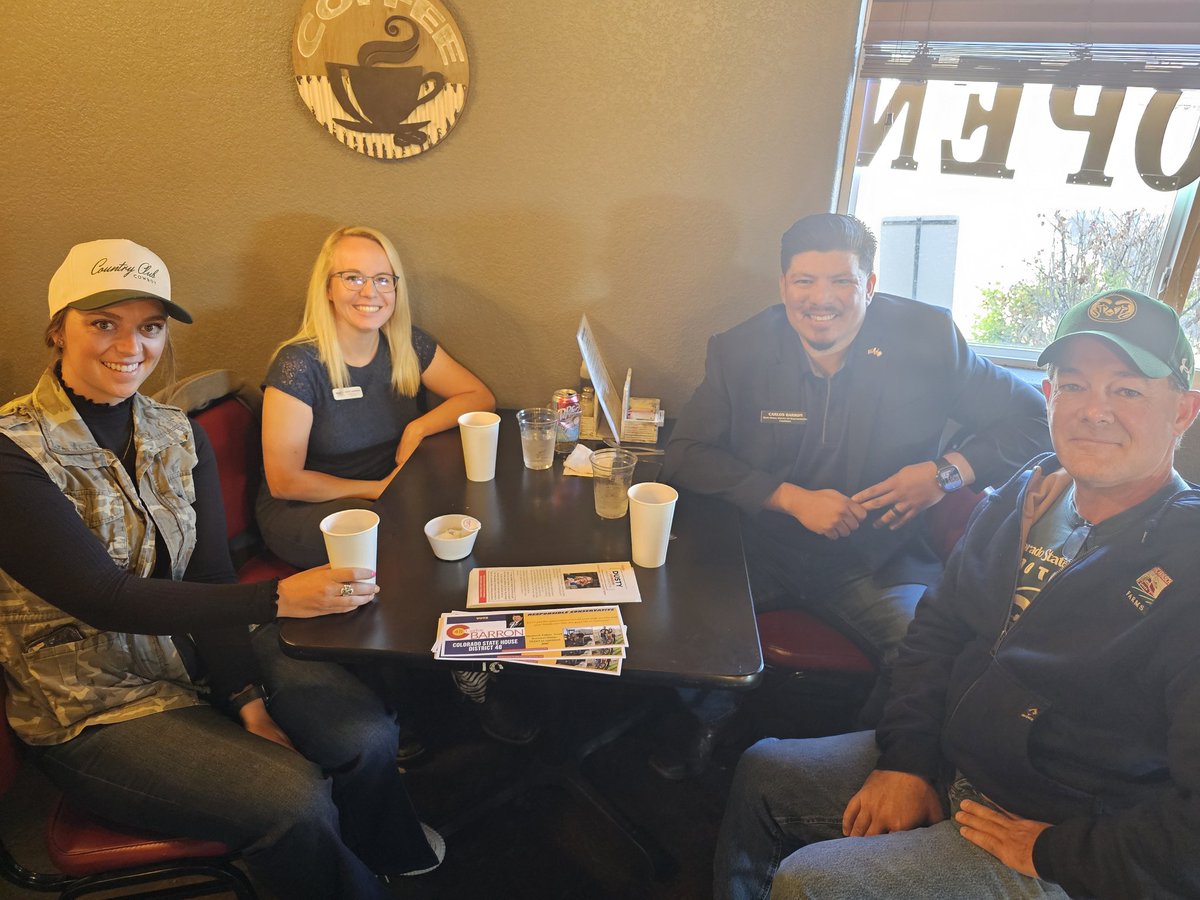 DustyAJohnson's tweet image. Had in-depth discussions this morning around the important topics of: advocacy for ag, energy, water &amp;amp; importance of #LocalControl (especially for development planning). Thank you 1919 Cafe for allowing us to have a #CommunityRoundtable in your business. 
#DustyforColorado