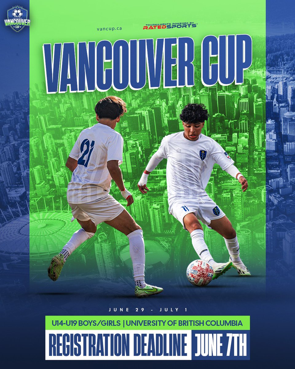 Will we see you in Vancouver?? 

This is THE event to showcase your teams skills against the highest quality competition. 

Will your squad come out on top? Learn more about how you can register your squad with the link in our bio 🔗

#ratedsportsgroup #usys #vancup #usclubsoccer