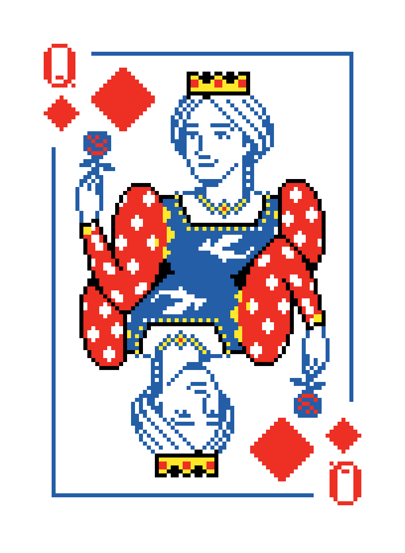 the_esparon's tweet photo. Queen of Diamonds #pixelart #ドット絵 https://t.co/n4HHsTxbc1