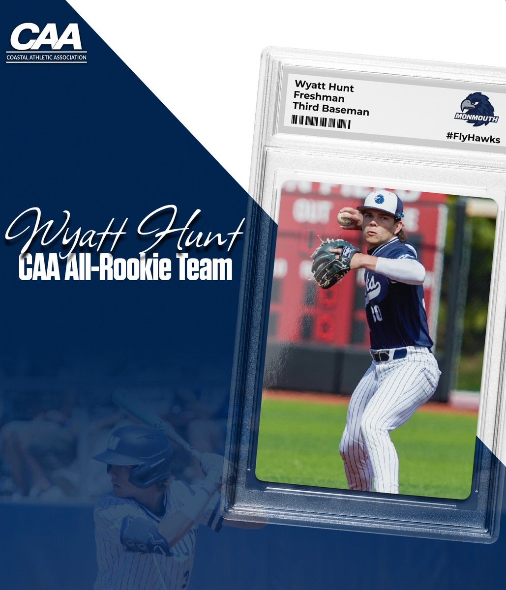 MonmouthHawks's tweet photo. Big seasons on the diamond led to some recognition for @MUHawksBaseball duo.

Congrats to Phil Stahl who took home All-CAA Honorable Mention at DH and Wyatt Hunt was named to the CAA All-Rookie Team at third base.

#FlyHawks https://t.co/JcykIRMbYH
