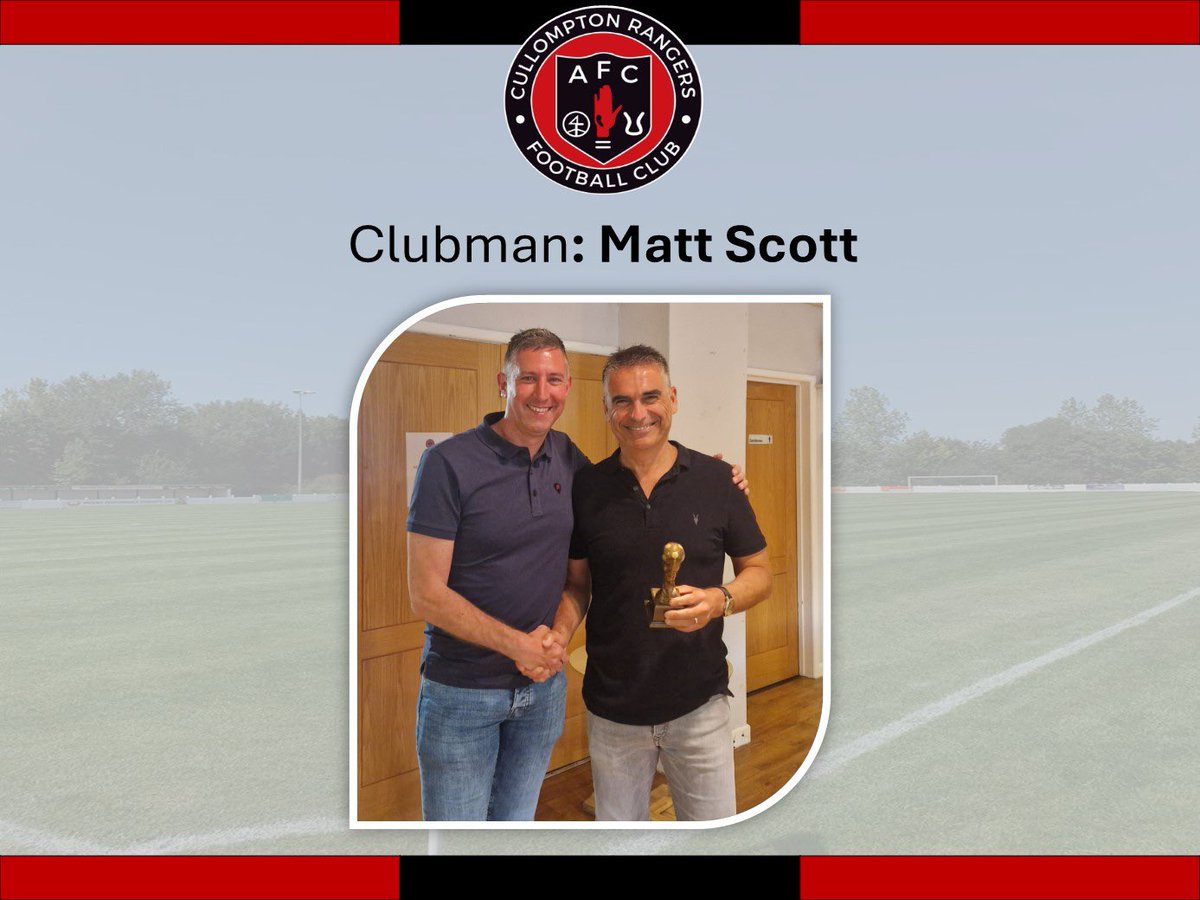 The last award of the evening went to the legend that is Matt Scott! Matt is Mr Cullompton, he does everything around the club and is always there every game and training session!! People like Matt are priceless 👏👏👏 🔴⚫️