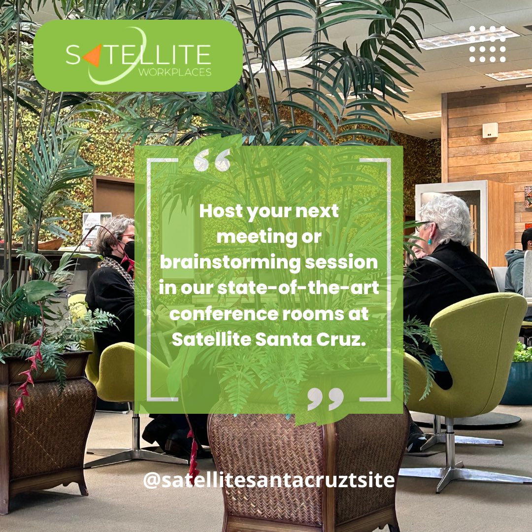 Host your next meeting or brainstorming session in our state-of-the-art conference rooms at Satellite Santa Cruz. Equipped with audiovisual technology and comfortable seating, we have everything you need to collaborate effectively. #Santacruz #Satellite #Cowork #Coworkingspace