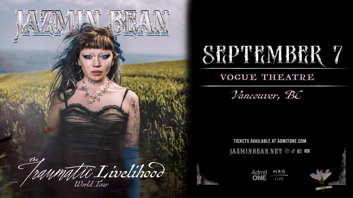 Multi-faceted performer @abortjazminbean is bringing their debut album tour, 'Traumatic Livelihood,' to Vancouver on September 7th! Score tickets early during our presale with the code TERRIFIED 🎀 🔗: bit.ly/3ywpZJu Presale | 5/22 at 10AM PT On Sale | 5/24 at 10AM PT