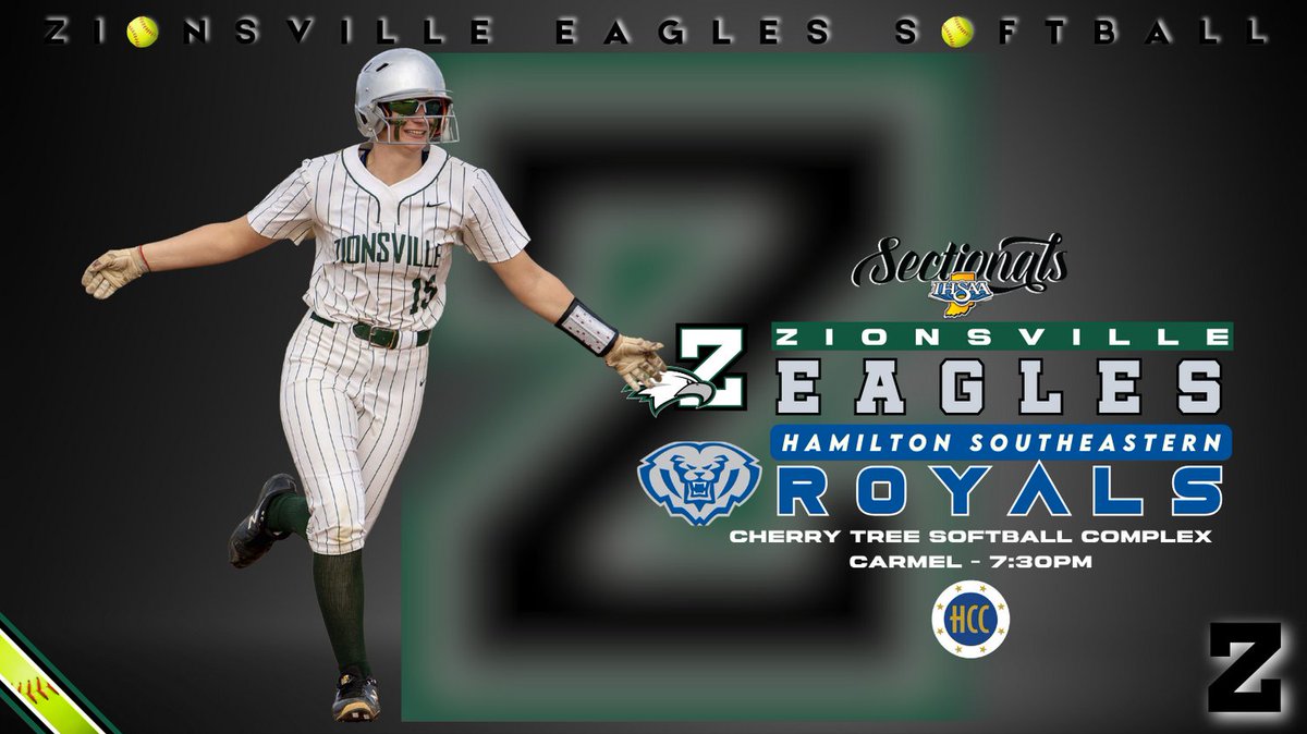 🥎 SOFTBALL 🥎 Good luck to @ZCHSSoftball as they take on @HSEAthletics today at Cherry Tree Softball Complex in Carmel in the @IHSAA1 SECTIONAL!! The Eagles play in Game 2, which is scheduled for 7:30PM. GO EAGLES!!! 🎟️ public.eventlink.com/tickets?t=77507