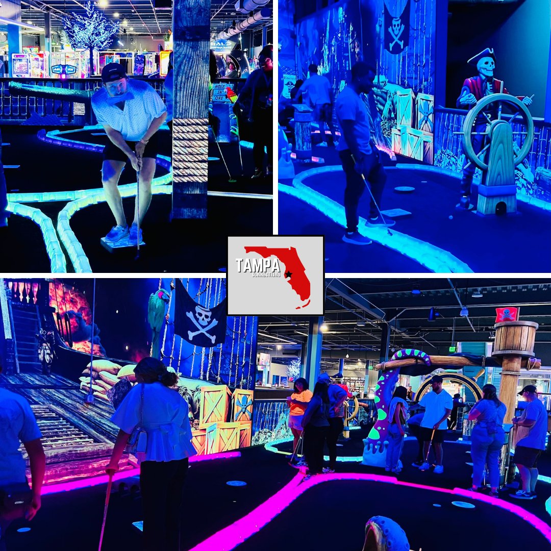 Putting the 'fun' in 'fundamentals' at our team glow-in-the-dark putt-putt event! ⛳ Our team had a blast, and the competition was glowing! 🎉 Who says team building can't be a hole-in-one? 😉 #TeamBuilding #GlowInTheDarkFun #tampacityconnections #teambonding #puttputt #golf