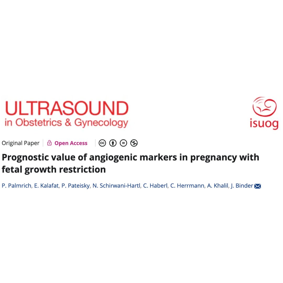 In May #UOGJournal, Palmrich et al. show that the use of the sFlt-1/PlGF ratio is preferrable to the use of PlGF alone for the prediction of pre-eclampsia in pregnancies with FGR. The open-access article is online now: bit.ly/3UydIvm