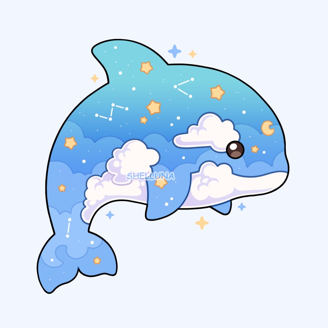 Shelluna_'s tweet image. Sky Whale ✨🐳☁️ 

#whale #cuteanimals #shelluna #kawaii #dreamyaesthetic