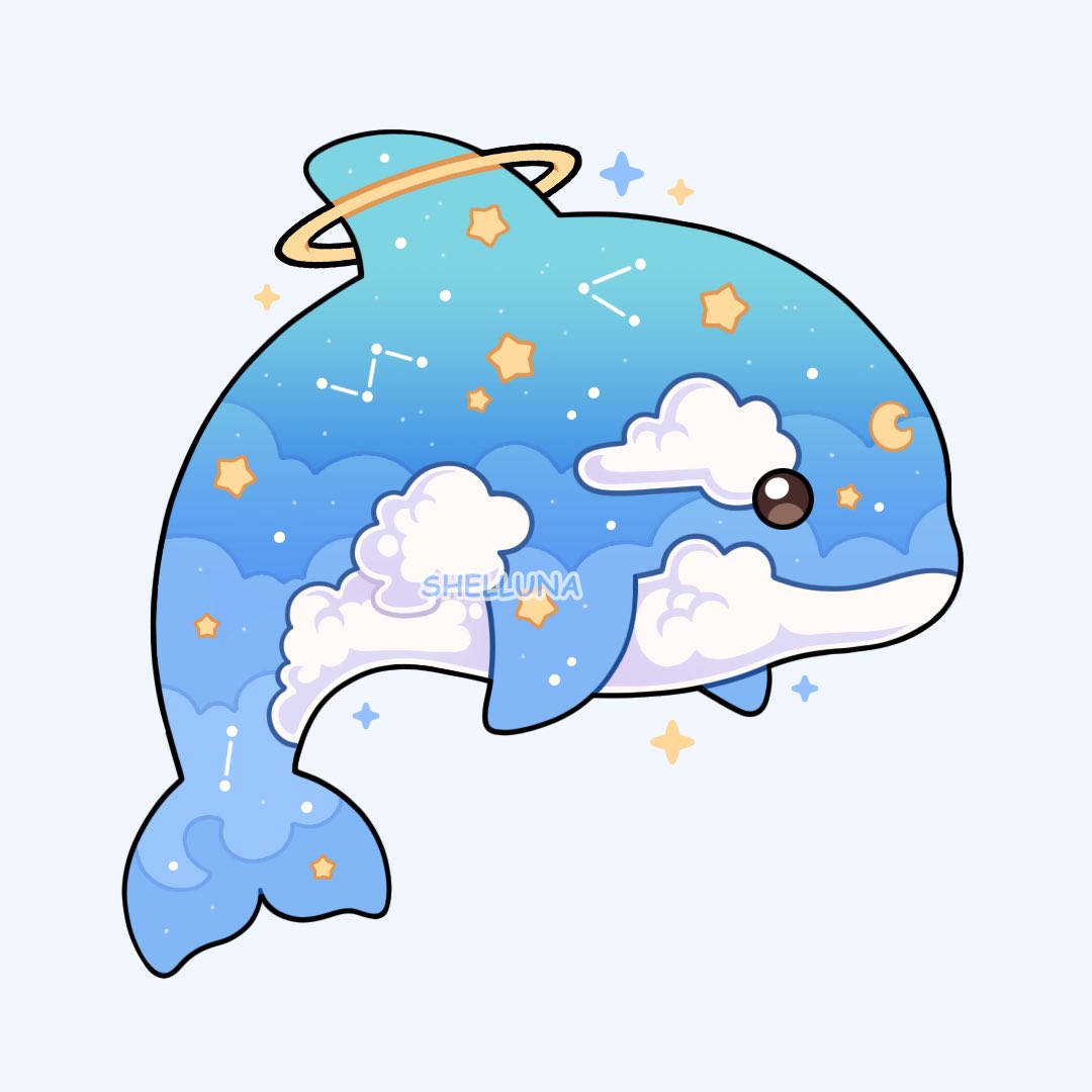 Shelluna_'s tweet image. Sky Whale ✨🐳☁️ 

#whale #cuteanimals #shelluna #kawaii #dreamyaesthetic
