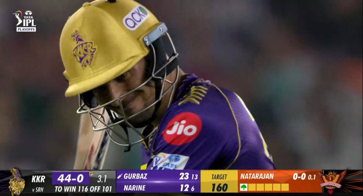 LoyalSachinFan's tweet photo. Gurbaz has done his job. KKR got a solid start. https://t.co/WEpAwIzta2