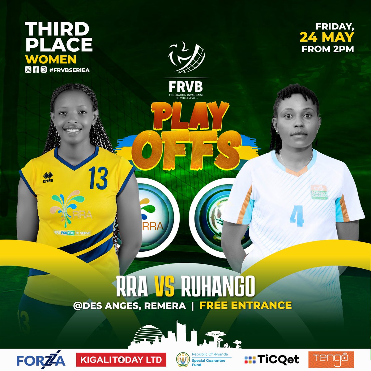 Good Evening #RwOX! 

You Know What?? It’s not yet Over🔥🔥 #FRVBPlayoffs2024 still On. Don’t Miss Finals from this Friday 24th-25th  May at École Belge de Kigali (Gisozi)

Get your tickets now at Ticqet.rw to secure your seats 

#RwandaVolleyball