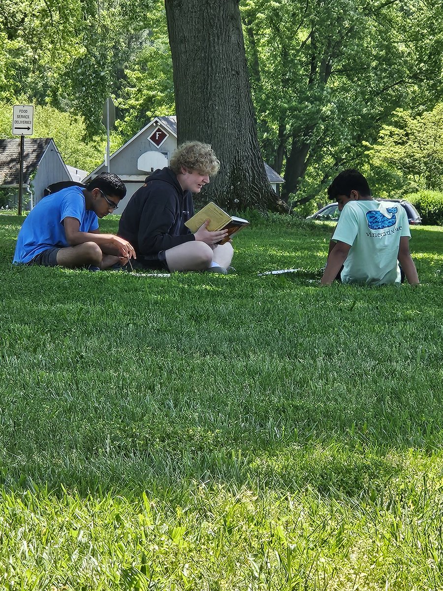 A beautiful day to read Romeo &amp; Juliet outside. <a href="/CBUnamiMS/">Unami Middle School</a>