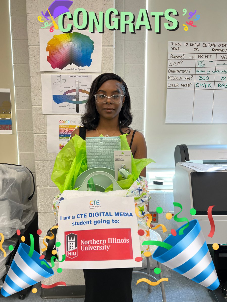 DigitalMediaTK's tweet photo. Help me congratulate one of our top CTE DM3 class seniors: Brianna Minor who is out-of-the city college bound!  We hope you like your  dorm starter kit! @ThomasKelly_CP @CPSNetwork16 @ECCECPS  #AmazingCTEDigitalMediaStudent https://t.co/pMr6RnKhq3