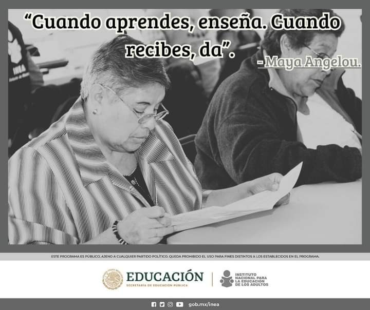 #FrasedelDía:

“Cuando aprendes, enseña. Cuando recibes, da”.
- Maya Angelou.

Síguenos: 👇📱💻
instagram.com/inea_em/

#EducaciónGratuita
#PreguntasFrecuentes
#ResolviendoDudas
#PrimariaySecundaria
#EducarParaTransformar
#JuntosEsMásFácil
#Avanzamos
#LaEducaciónTransforma