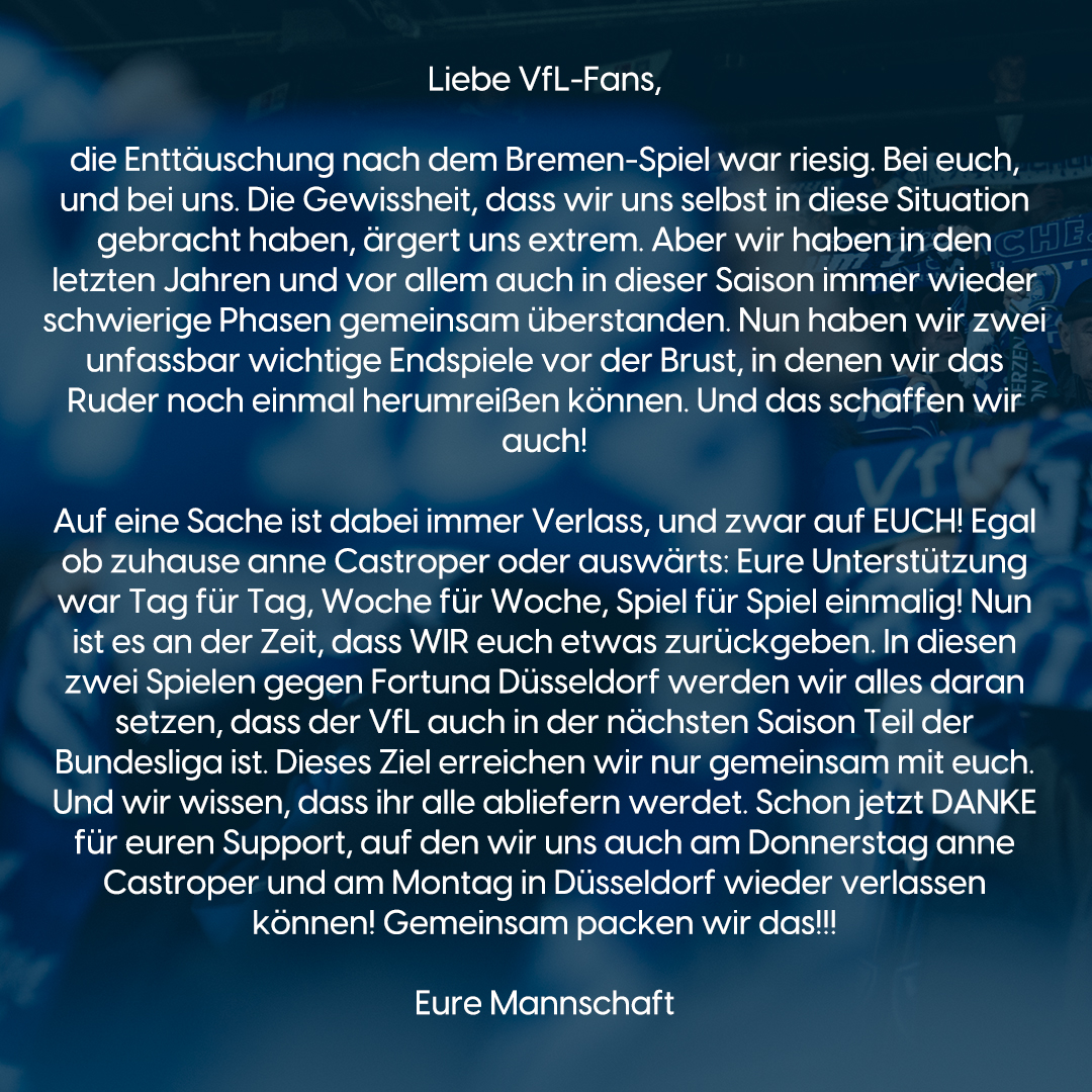 Die Botschaft der Jungs in Richtung VfL-Fans!👀👇