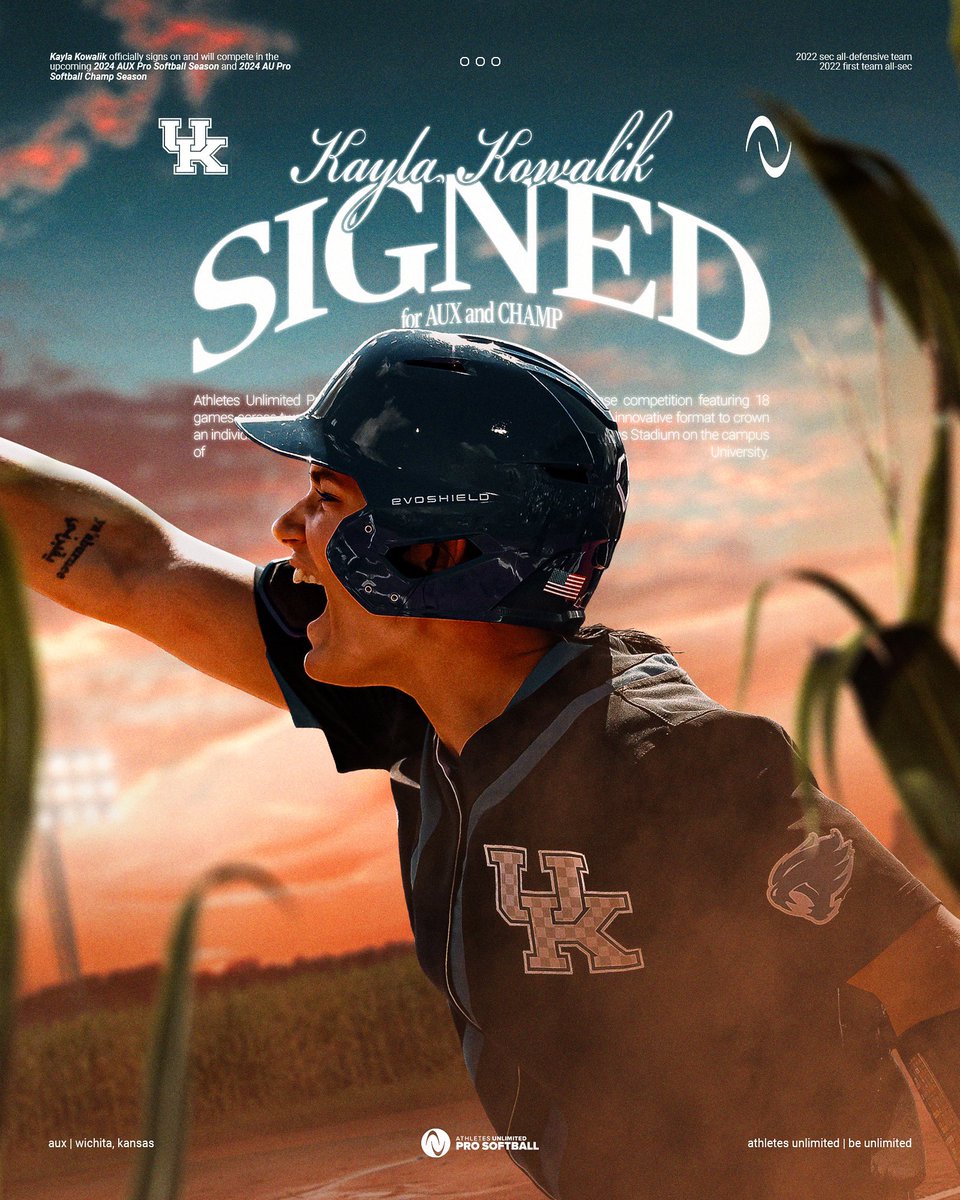 join us in welcoming @kswaggyyyy to Athletes Unlimited! 🤩 the former @UKsoftball star, joins us in Witchita and Rosemont! 🔗: auprosports.com/read/kayla-kow…