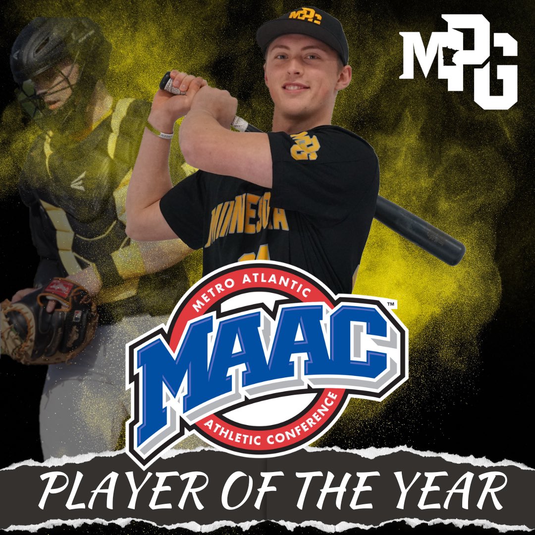 MPGbaseball's tweet photo. Congrats to MPG Alum @EricRataczak on being named MAAC Player of the Year! 🙌
A dominate year leading @NiagaraBASE to a regular season crown!
Nobody has worked harder and bet on himself more than this guy!
#PostGard #GapYear #MPGBaseball #MPGAlum https://t.co/BJBZprtJ9v