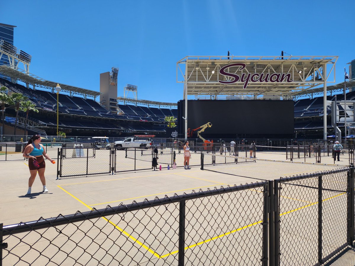 Petco Park's 20th Anniversary makeover is a home run! 🏟️⚾ The San Diego Padres hit it out of the park with 4 new free pickleball courts. Plus, a revamped Gallagher Square with a playground, dog park, and more. It's a whole new ball game! #PetcoPark #Padres #CommunitySpirit