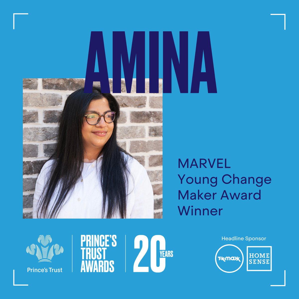Taking our next #PrincesTrustAwards trophy is Amina, our @MarvelUK Young Change Maker! 🏆 Amina is a survivor who has transcended the challenges of Human Trafficking. Joining Team helped her reclaim her confidence and now she helps women who have faced similar experiences.