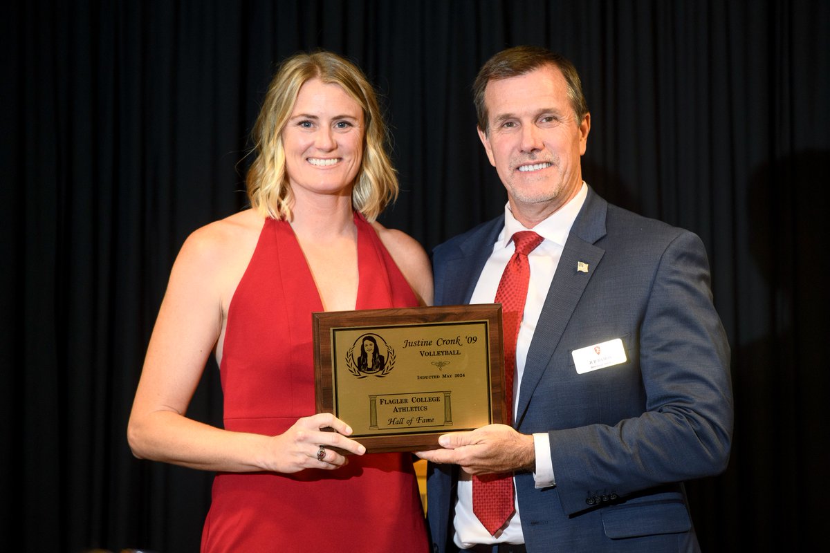 FlaglerCollege's tweet photo. Congratulations to Karen Hudgins and Justine Cronk on their induction into the 19th class of the Flagler College Athletics Hall of Fame! 🏆
Read about their dedication and achievements here: https://t.co/tClPCV1C9F
@FlaglerSports #FlaglerCollege #AlumniWeekend https://t.co/PuSHlu42I6