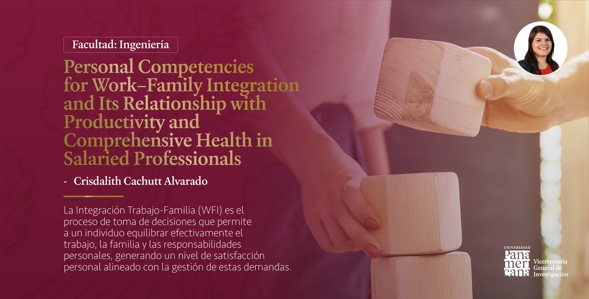 Esta investigación por parte de la Dra. Crisdalith Cacchutt Alvarado de @UPbonaterra tiene como objetivo explorar los vínculos potenciales entre las competencias personales que facilitan la integración laboral y familiar (Competencias WFI), el apoyo proporcionado por...