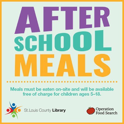 .OPFoodSearch is providing after-school meals at 5 <a href="/SLCL/">St. Louis County Library</a> library branches. Stop by after school and enjoy a free meal and activities for kids ages 5-18. Meals are available through May 31!

Learn more: slcl.org/library-servic…