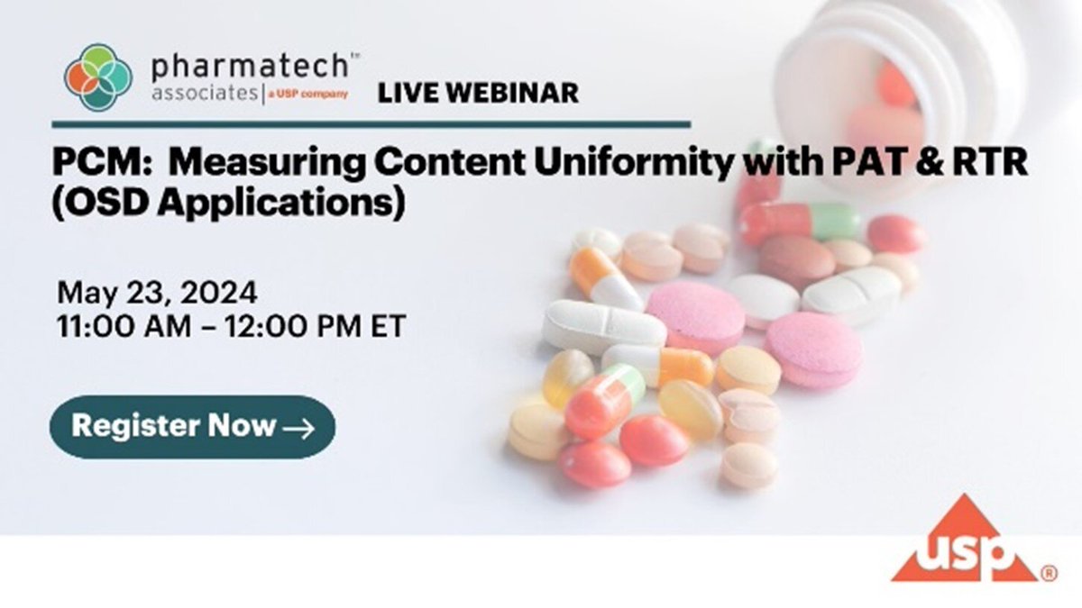 ⏰ If you are a drug manufacturer looking to integrate PAT-based devices, there’s still time to register for our second webinar this month, featuring the expertise of Richard Steiner from Pharmatech Associates. Register now: hubs.ly/Q02v_P0G0

#PCM #pharma