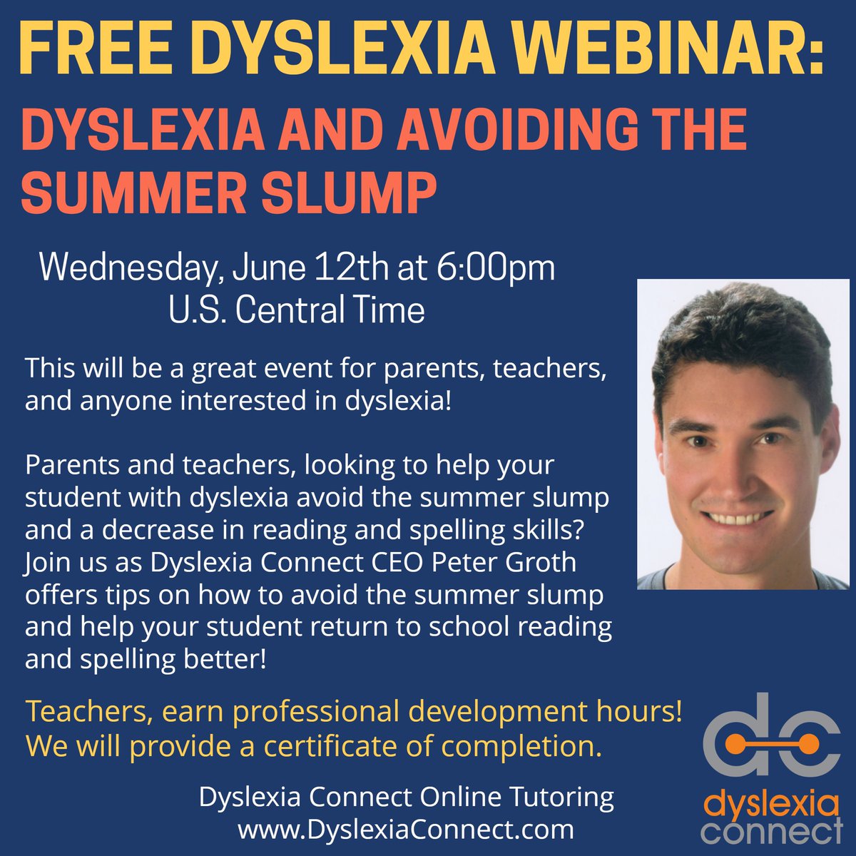 We are happy to announce our next free dyslexia webinar! 'Dyslexia and Avoiding the Summer Slump'. Register using this link: us02web.zoom.us/webinar/regist… This event will be great for parents, teachers, and anyone interested in dyslexia. #dyslexia #ADHD #dysgraphia #scienceofreading