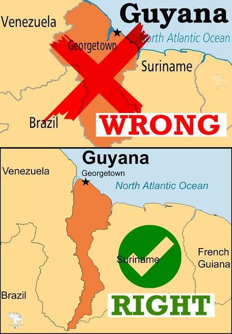 AntroCanal's tweet photo. NO publiques el ilegal Mapa de la Republica Cooperativa de Guyana con el Territorio Esequibo y el Tigri #21May #MiMapa 

Publica el verdadero y haz valer la razón y la historia!

#EsequiboEsVenezuela
#TigriIsVanSuriname https://t.co/xnMIEE6awq