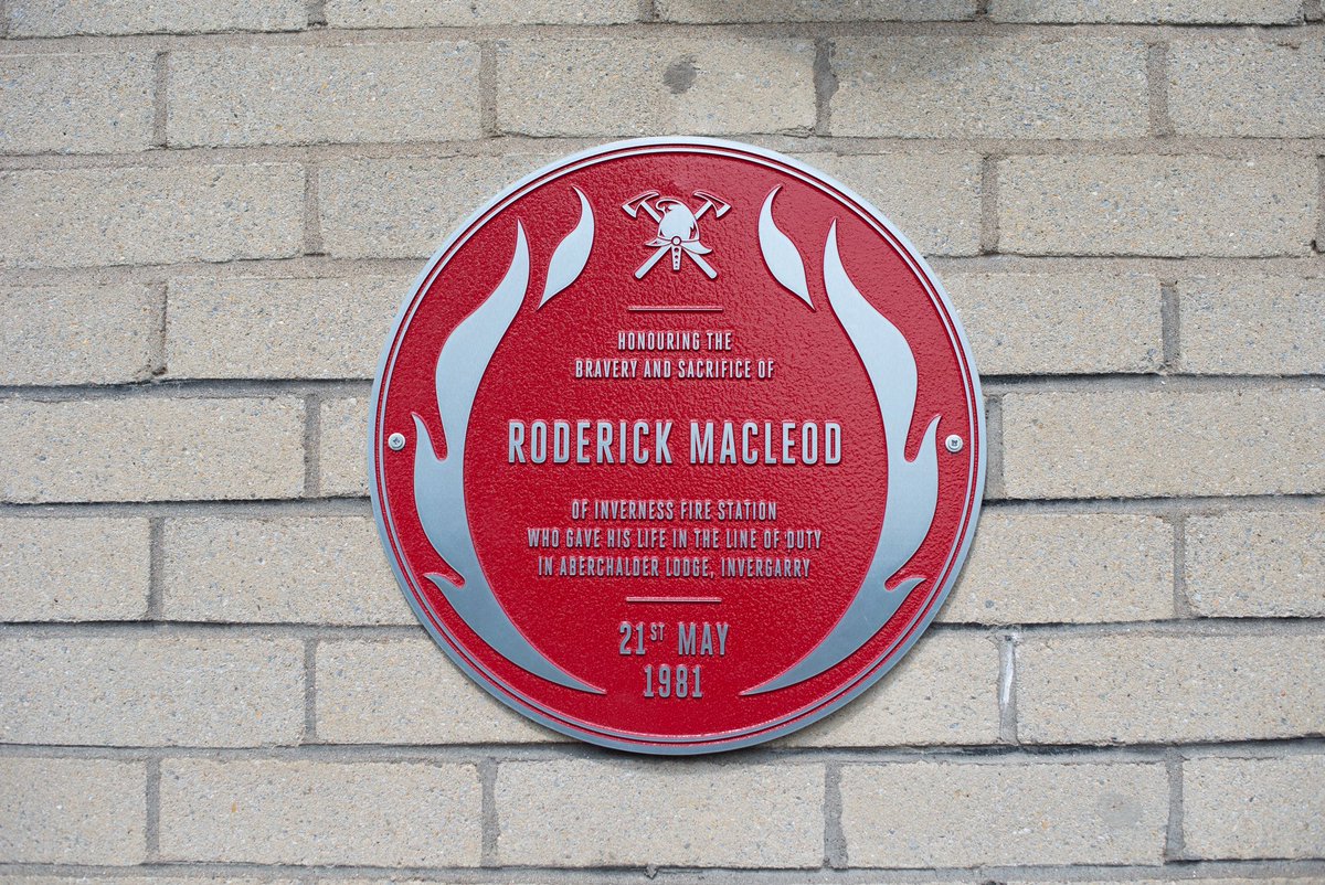 Firefighter Roderick MacLeod gave his life in the line of duty on this day in 1981, fighting a fire in Invergarry. Last week, we unveiled a Red Plaque in his memory at Inverness fire station. Together we will ensure his bravery and sacrifice is never forgotten.