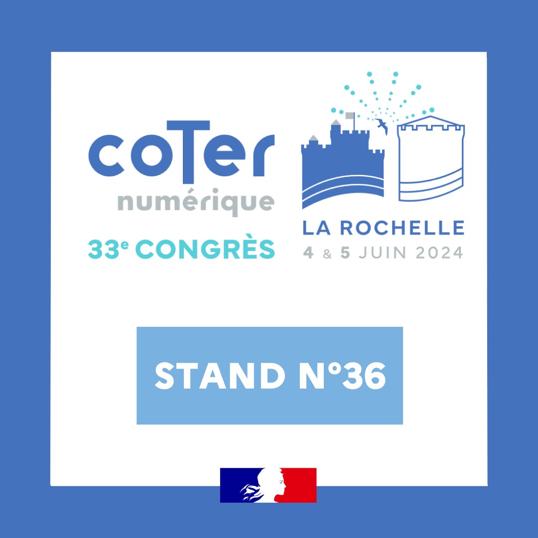 [🗓️Événement] Cybermalveillance.gouv.fr sera présent au 33ème congrès du #coTer Numerique à La Rochelle le 4 et 5 juin prochain 📍Retrouvez-nous au stand n°36 de 9h à 18h30 ! 👉Pour plus d’infos : coter-numerique.org/congres-2024/i… #Cybersécurité #LaRochelle #sensibilisation #collectivités