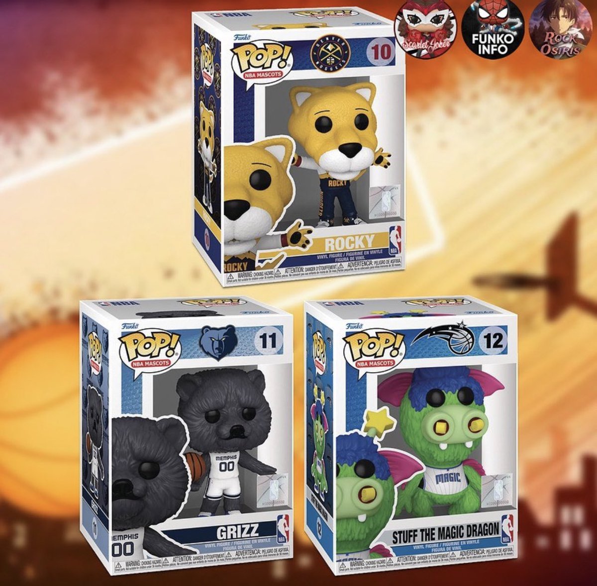 FunkoPopHunters's tweet photo. First look at NBA Mascot Pops! #funko #nba #nbamascots #nuggets #grizzlies #magic
๐ท @TheScarletJoker @funkoinfo_ @RockOsiris https://t.co/vHCm7RWl9z