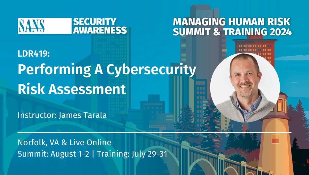 Level up your cybersecurity know-how and join us at #LDR419 with @isaudit for an enriching exchange of insights at the SANS #HumanRiskSummit! Your journey to mastering risk assessment starts here. Secure your spot now: sans.org/u/1tys