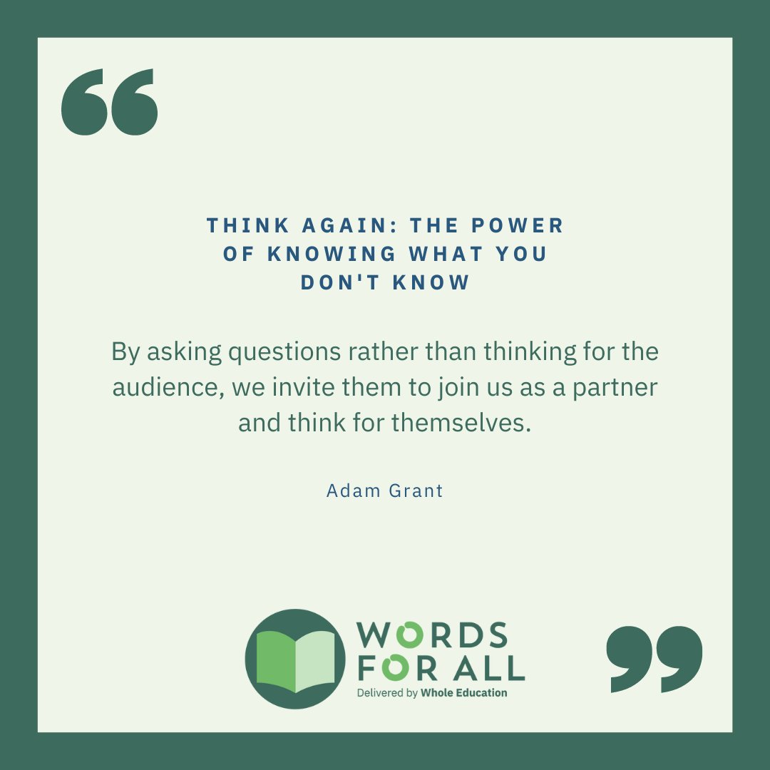 This is what it means to be part of Words for All - we join you in thinking deeply in response to the challenges of leading reading for whole school improvement. #reading #leadingreading #literacy #readingforpleasure #readingforempowerment #readingforlife #wholeschoolimprovement