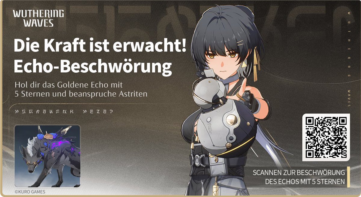 Das brandneue Open-World-ARPG Wuthering Waves erscheint demnächst. Nimm am Event teil und gewinne das 5-Sterne-Echo, Astrite und weitere tolle Belohnungen!
webevent-echoes-a.kurogames-global.com/share/836ecf5b…