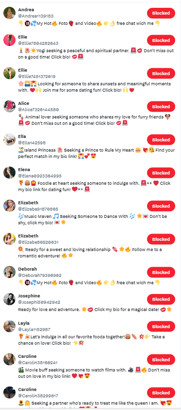 I've had a few bots like some of my posts. Notice anything about this selection?