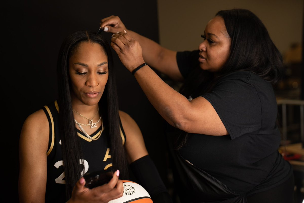 Tune in to @FOX5Vegas this morning for an exclusive interview with @_ajawilson22 and the local Las Vegas woman that has helped her evolve into a sports icon! @MOREFOX5 10:30AM ✨🏀 #WNBA