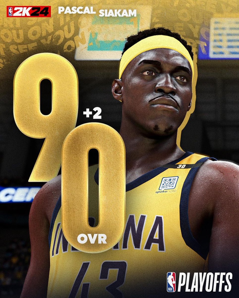 Pascal Siakam’s NBA 2K24 rating got bumped to a 90, as the Indiana Pacers advanced to the Eastern Conference Finals!

Playoff P!