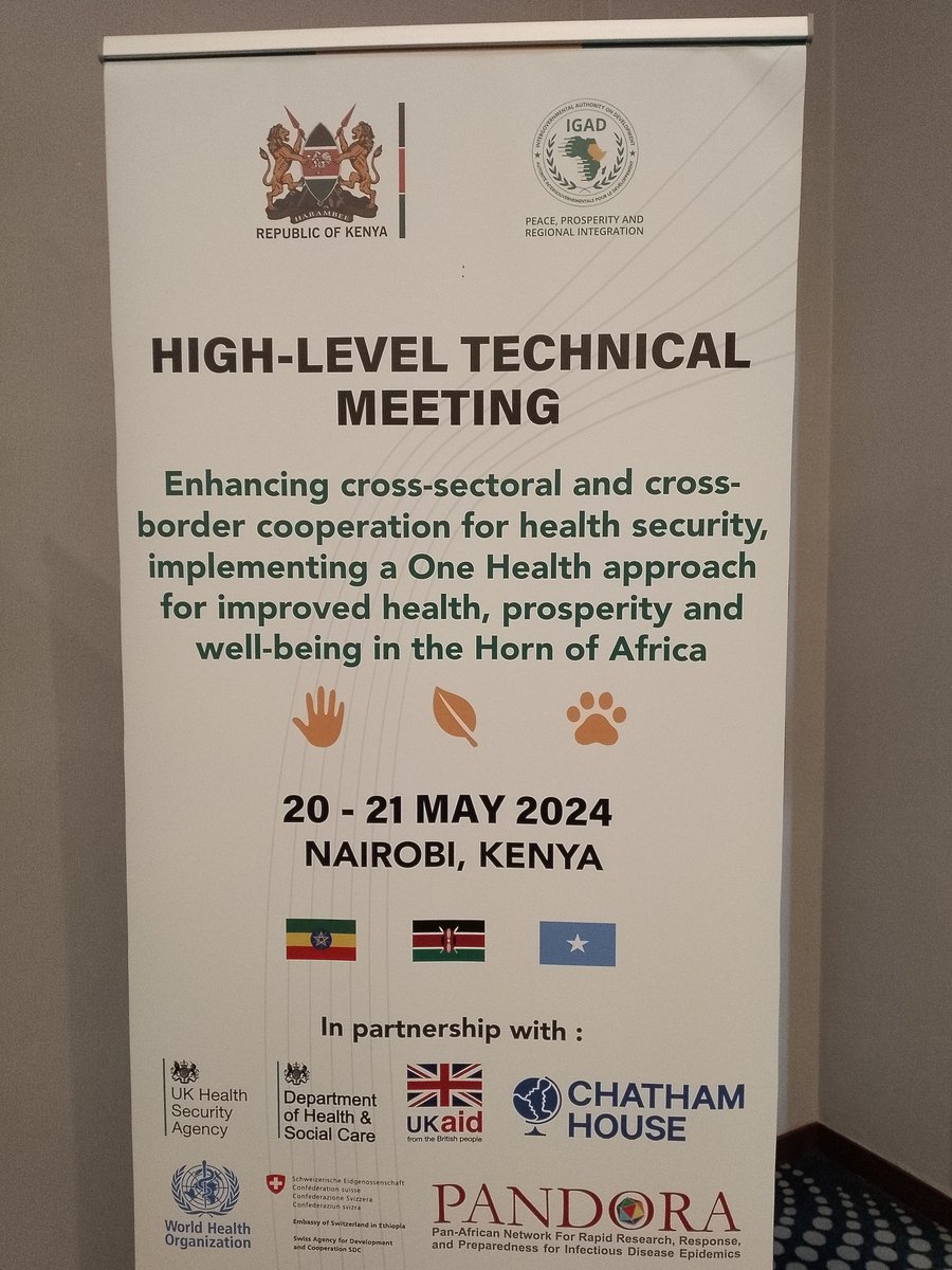 I'm delighted to be part of a high level One Health policy meeting organised by @IGADsecretariat, on enhancing cross sectoral & crossborder cooperation for health security, implementing One Health approach for improved health, prosperity, & well-being in the Horn of Africa.