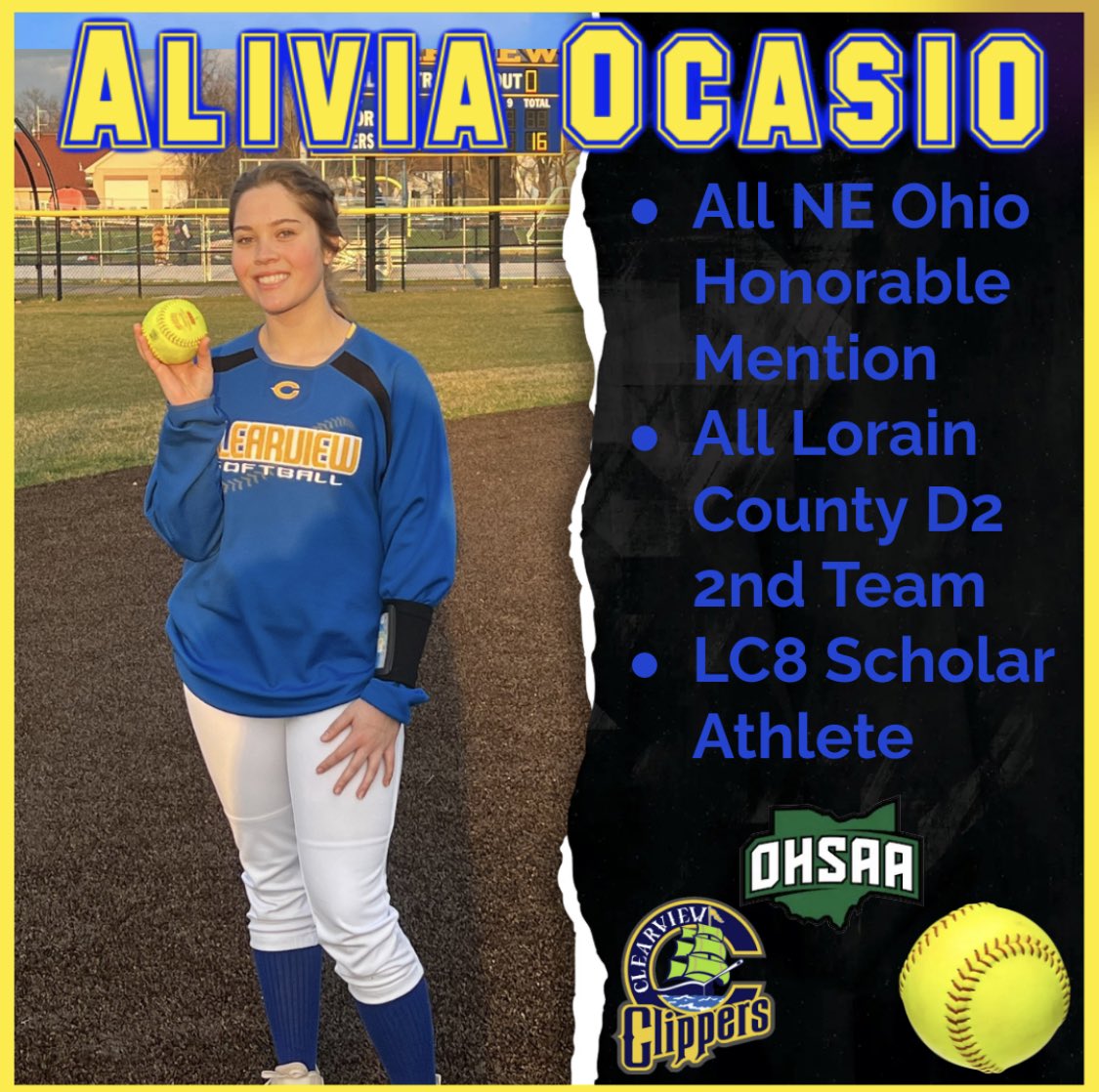 Congrats <a href="/liv19844/">Alivia Ocasio</a> 🥎💙💛