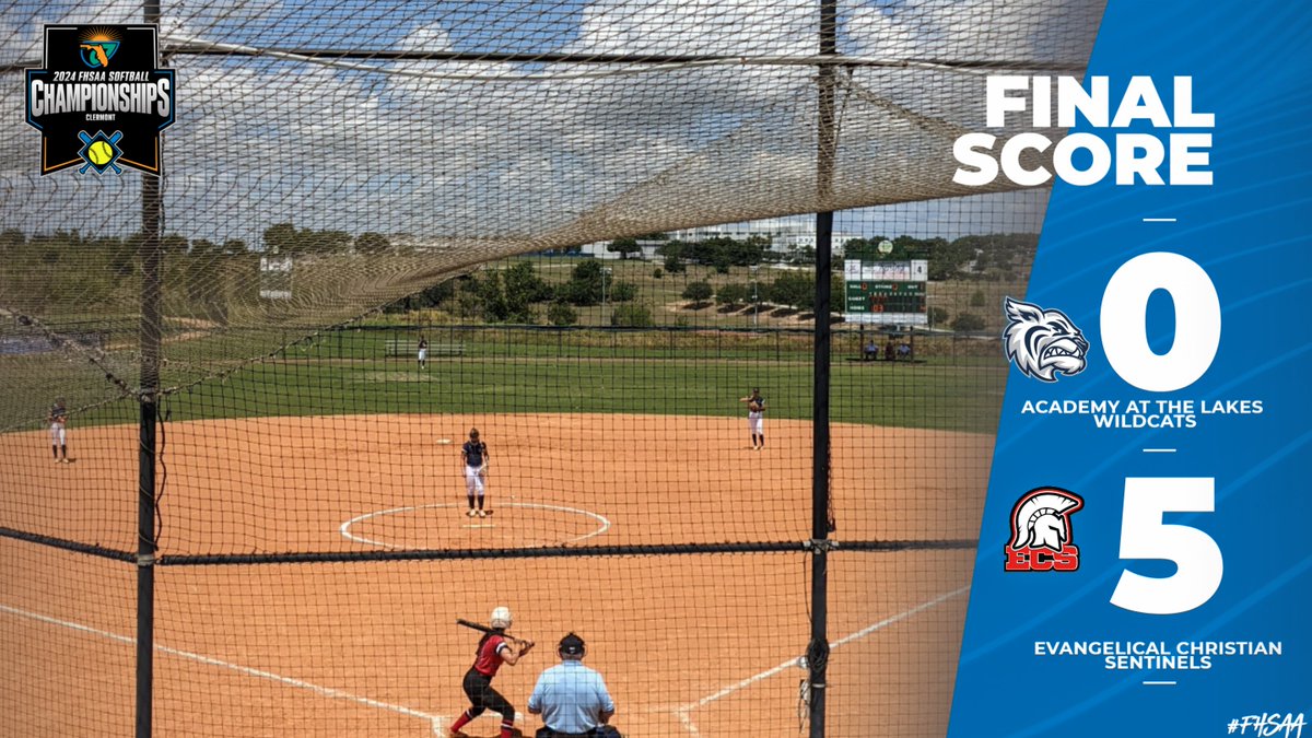 🏆 2024 #FHSAA Softball #StateChampionships:  Class 2A Semifinal #1: 

FINAL/6: @Ecssports 5, @AatlSoftball 0

The Sentinels advance to the #Class2A Championship game against the winner of Semifinal#2 tomorrow at 4:00pm