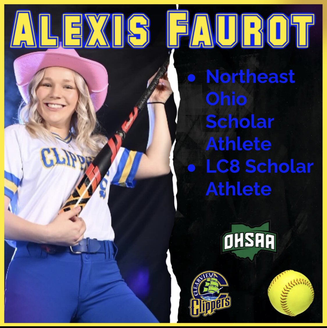 Congrats <a href="/FaurotAlexis/">Alexis Faurot</a> 🥎💙💛