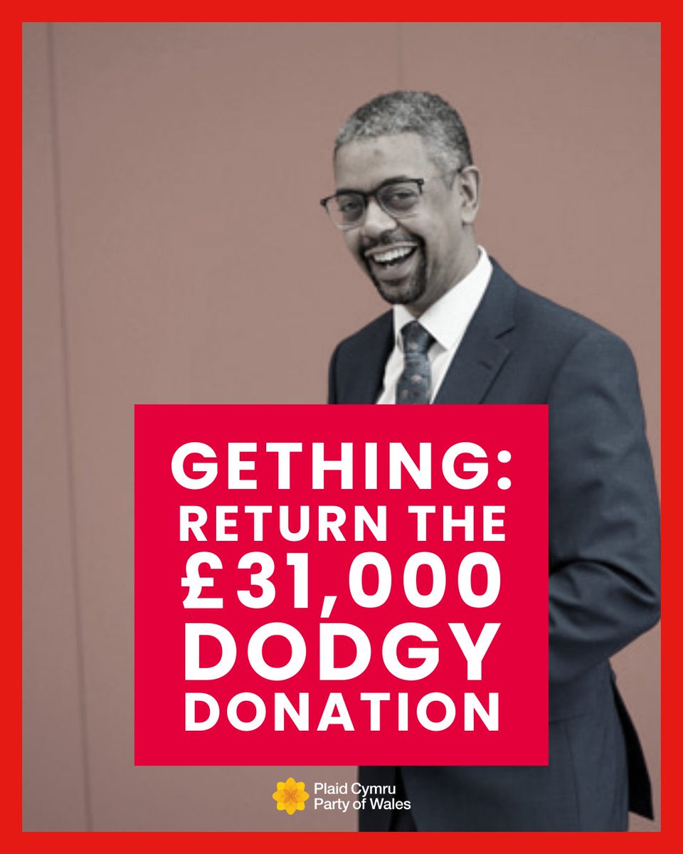 The dodgy donation should never have been accepted.

Vaughan Gething and Labour should do the right thing. 

Return it.
